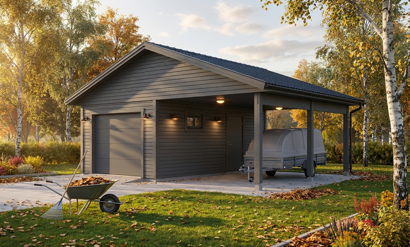 Lappvik 45m² Garage med carport höst