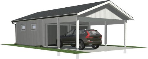 Garage med carport 67m² thumbnail
