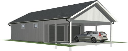 Garage med carport 106m² thumbnail